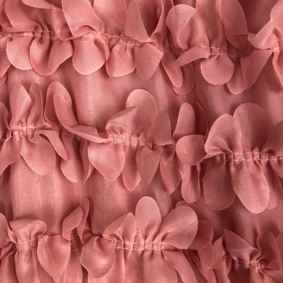 Rose Petal Textured V-Neck Statement Bubble Top - Picture 3 of 6